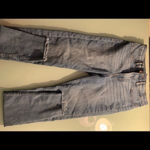 Washed out blue high rise skinny jeans